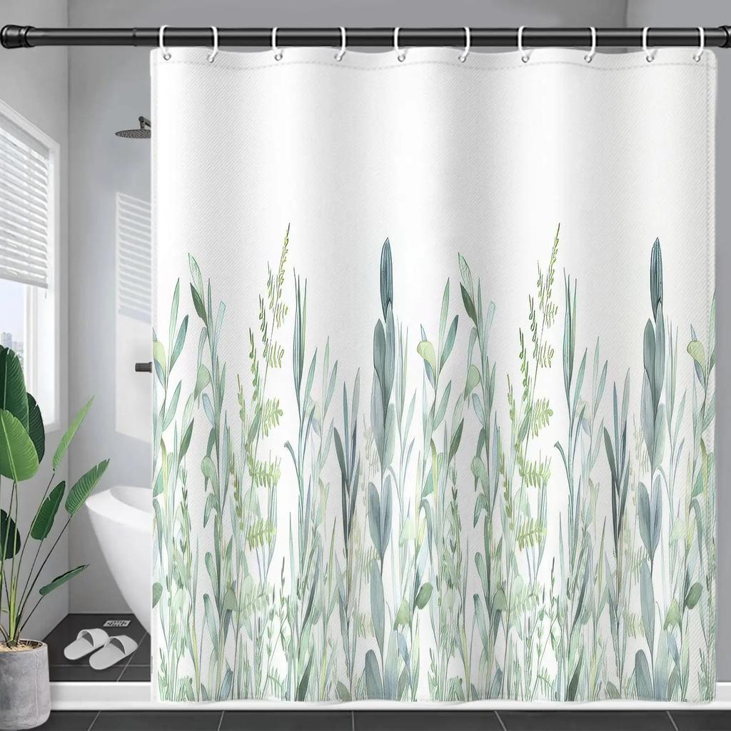 Digital Printing Polyester Pongee Shower Curtain Waterproof Mold Proof Bathroom Decorations  Shower Curtain Manufacture