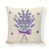 Purple Lavender Throw Pillow Cover for Home Decor - Plant Flower Decoration and Cushion Cover