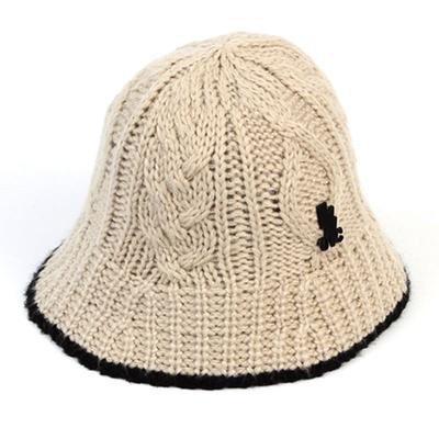 Universal Chemistry Edge Twist Beige Knit Bucket Hat Knit
