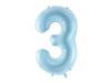 Number 3 Foil Balloon, 86cm, Light Blue