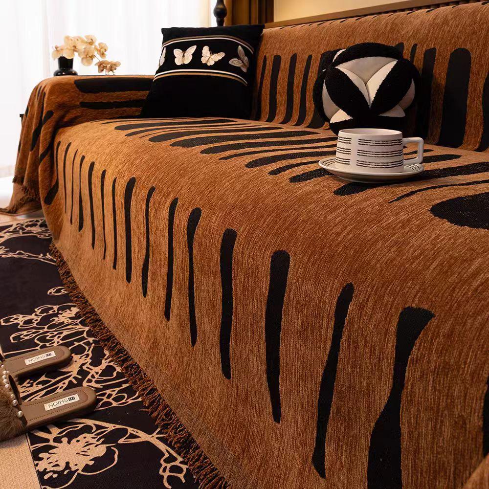 Copridivano in Ciniglia Retrò Antipolvere Universale Per Tutte le Stagioni Coperta per Divano Copertura Completa Protettore per Divano Per Autunno e Inverno