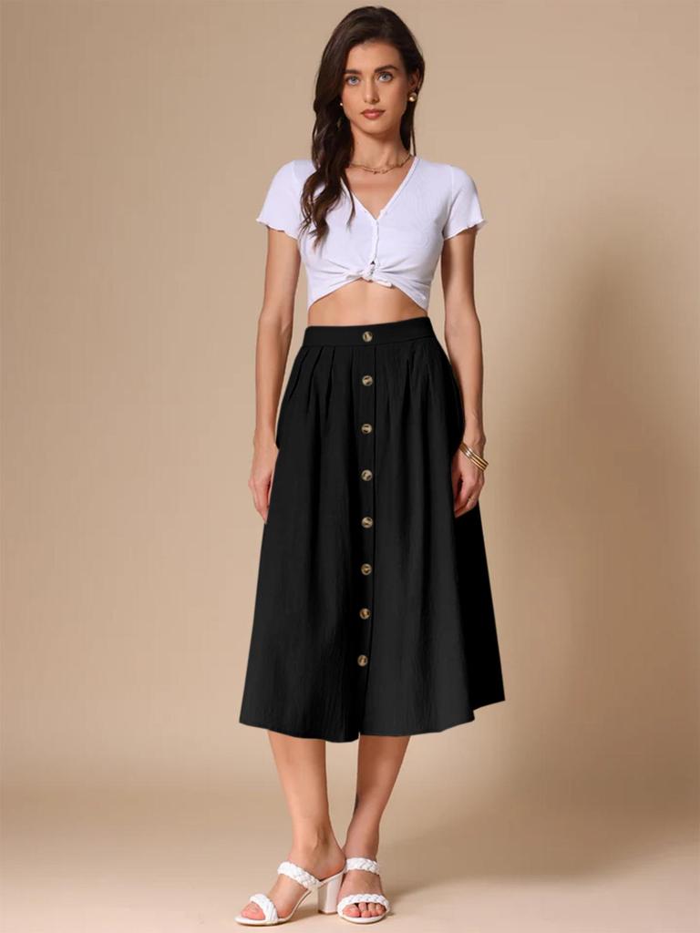 High-Waisted Versatile Summer Long Skirt – Casual and Elegant