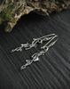 Vintage Ivy Elven Leaf Earrings For Women Silver Metal Crystal Earrings Female Fashion Custom Jewelry