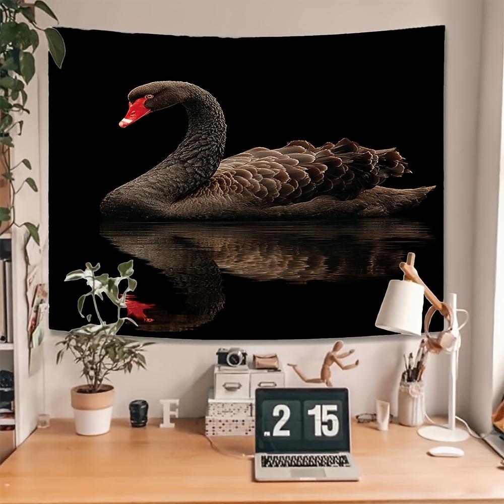 Beautiful Black Swan Art Digital printing polyester wall tapestry suitable for use in living rooms bedrooms offices bars party