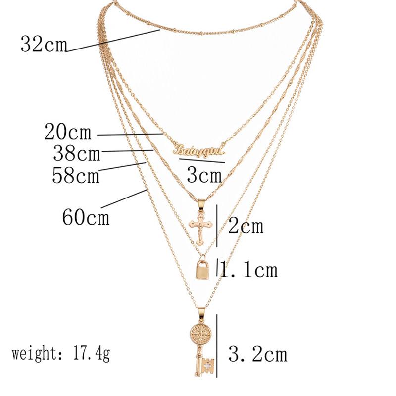 Letter Pendant Gold Necklace Set 
