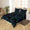 Cartoon Cat Bedding Set for Girls Boys Pet Cats Comforter Cover Cute Kitten Neon Light Duvet Cover Room Decor 3D Bedspread Cover