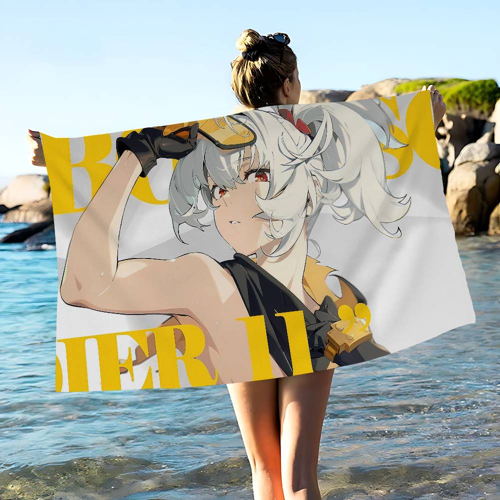 ZZZ Gaming Hoshimi Miyabi Große Mikrofaser Strandtücher Schnelltrocknendes Handtuch Sandstrandtücher Poolhandtuch für Reisen Schwimmbad Yoga