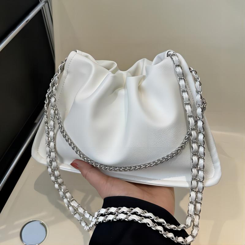 Niche pleated bag women's summer 2025 new trendy Korean retro chain underarm bag versatile shoulder messenger bag