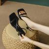 High-heeled Sandals Women's Summer 2025 New Square Head with High Heels Women's Stiletto French Fashion Cool Slippers