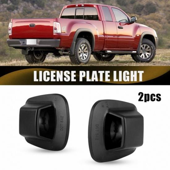 Black License Plate Light Housings For 97-11 Dodge Dakota / Mitsubishi Raider