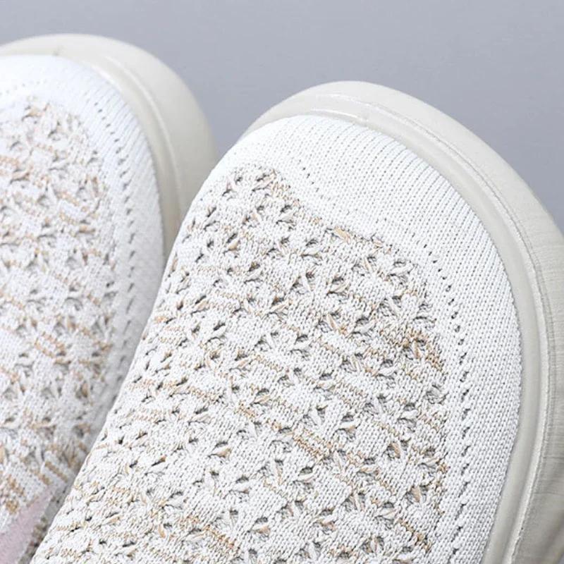 Women's New Comfort Casual Shoes Non-slip Walking Fashion Soft Sole Breathable Hollow Out Flat Shoe for Women Zapatos Para Mujer