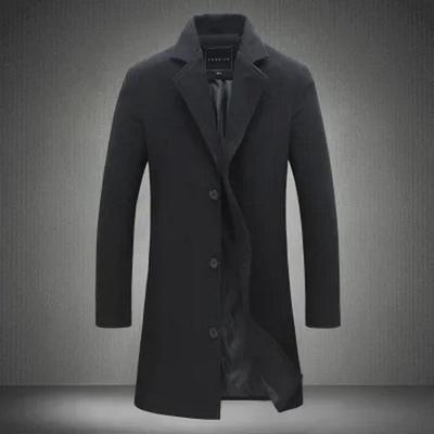 Men's Korean Style Slim Woolen Windbreaker Coat 2022