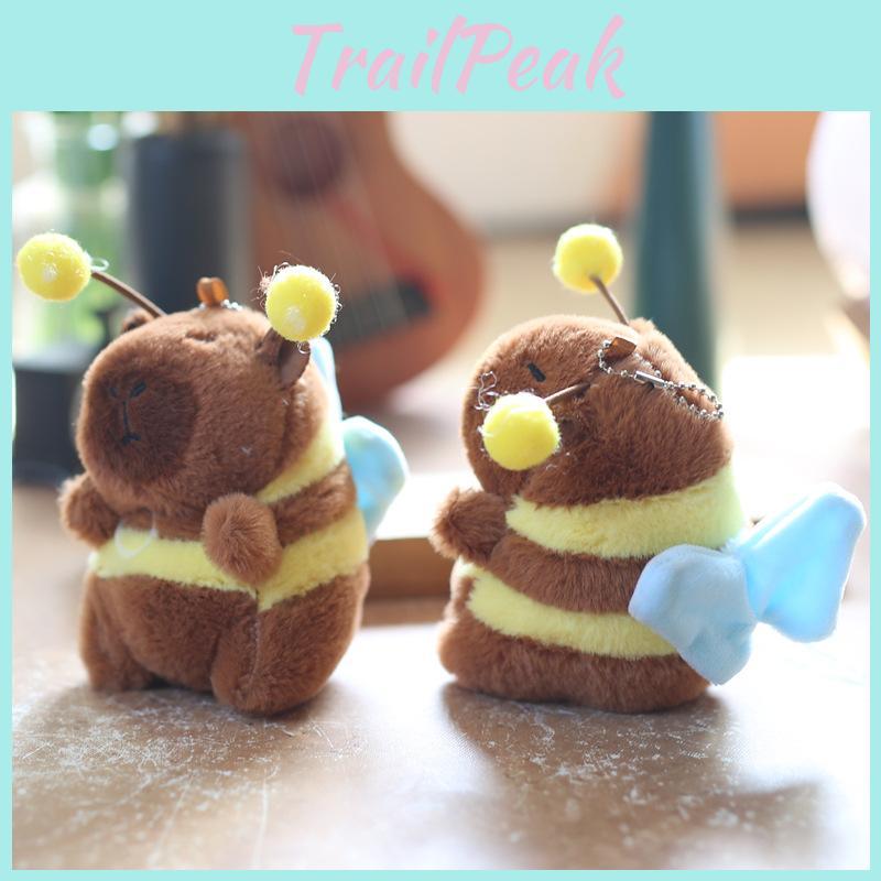 Capybara Bee Plush Keychain With Vibrating Wings Super Soft Backpack Decor