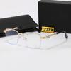 Frameless business glasses Light luxury Phnom Penh trimmed flat glasses Anti-blue goggles Men's and women's glasses