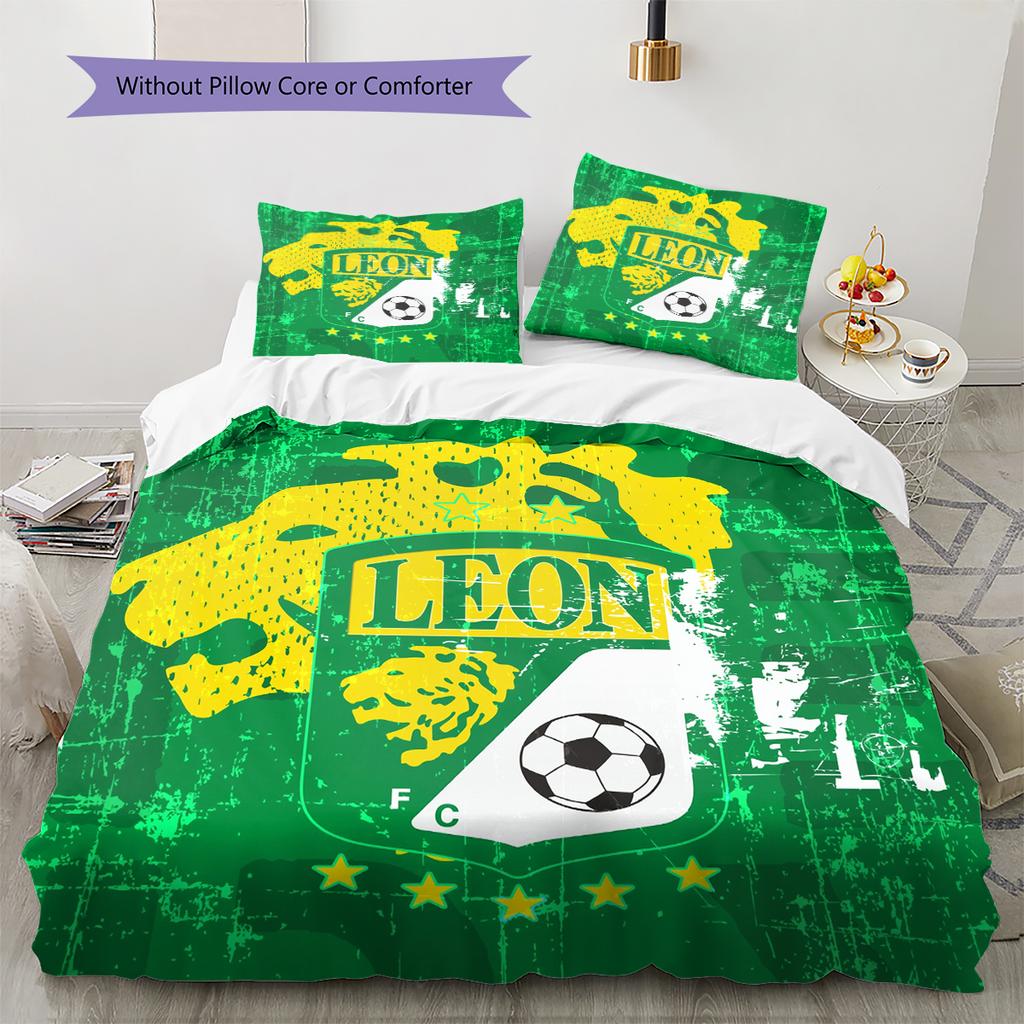 Leon FC Pattern Bedding Home Decoration Birthday Gift (1 * Duvet Cover + 2 * Pillowcase, Without Core)