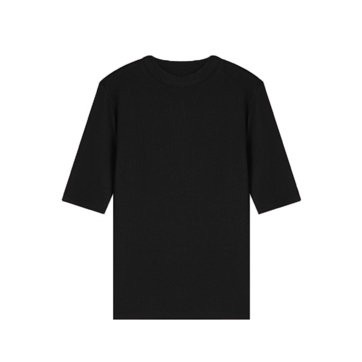 

Autumn 2025 Wine Red Modal Slimming Round Neck Mid-Sleeve Women s Knitted T-Shirt L