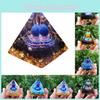 Handmade Natural Crystal Pyramid Amethyst Healing Aura Yoga Energy Ornament
