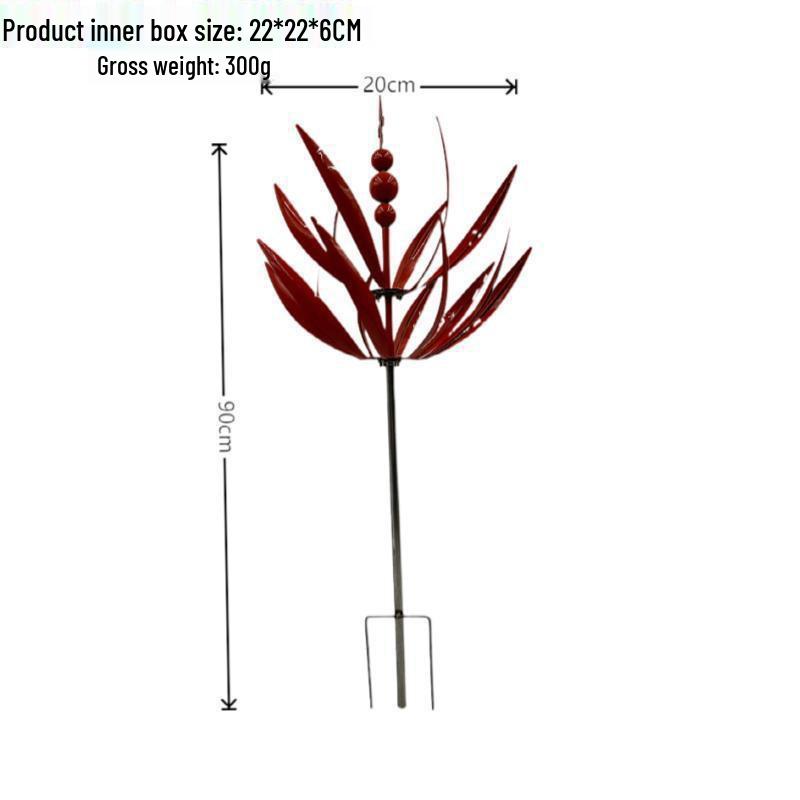 Metal Iron Art Rotating Windmill Halo Wind Spinner Chime Courtyard Decoration