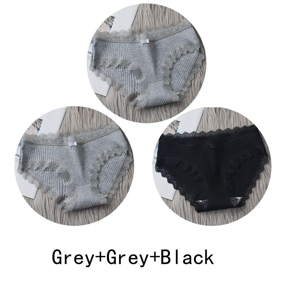 3PCS/lot Cotton Panties Women Comfortable Underwears Sexy Middle-Waisted Underpants Female Lingerie Big Size Ladies Briefs