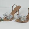 Mode Neu 2025 Sommer Damen Sandalen Diamant Schleife Dekoration Transparent Offene Zehen Abendparty Hochzeit Damen Hohe Absätze Frau Schuhe