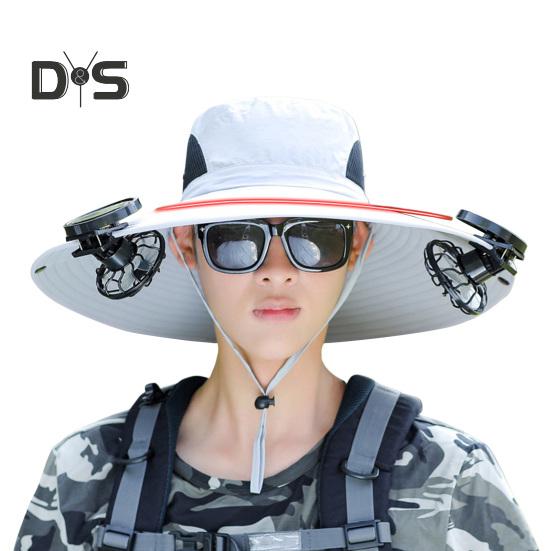 

Кепка с защитой от ультрафиолета UPF 50+, с двумя вентиляторами охлаждения, дышащая, для мужчин и женщин, для летнего активного отдыха на природе, для рыбалки, с широкими полями, солнцезащитная кепка B