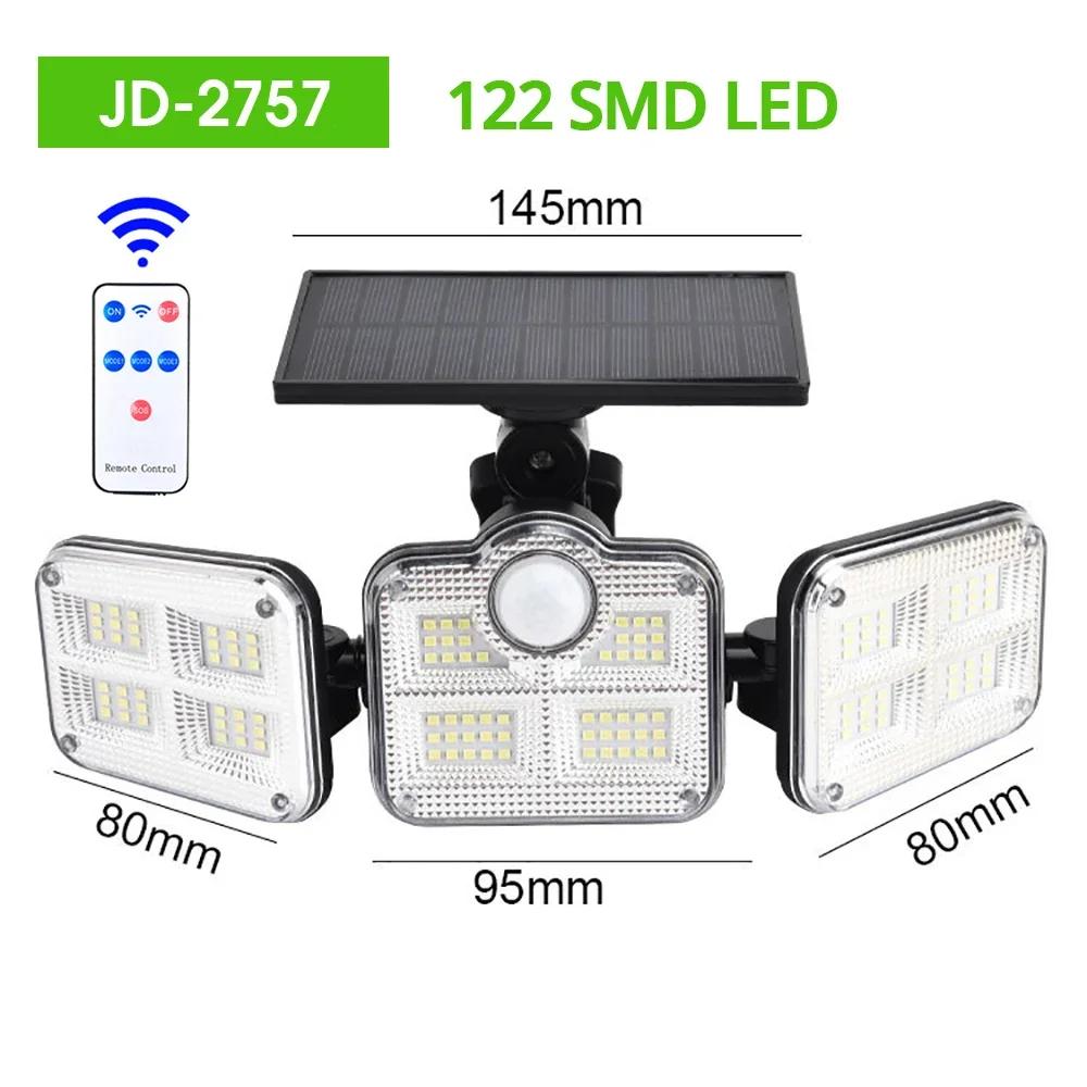 138/122 LEDs Outdoor Solar Light Solar Panel LED Wall Lamp Motion Sensor Street Lamp Balcony Garden Decoration Sunlight