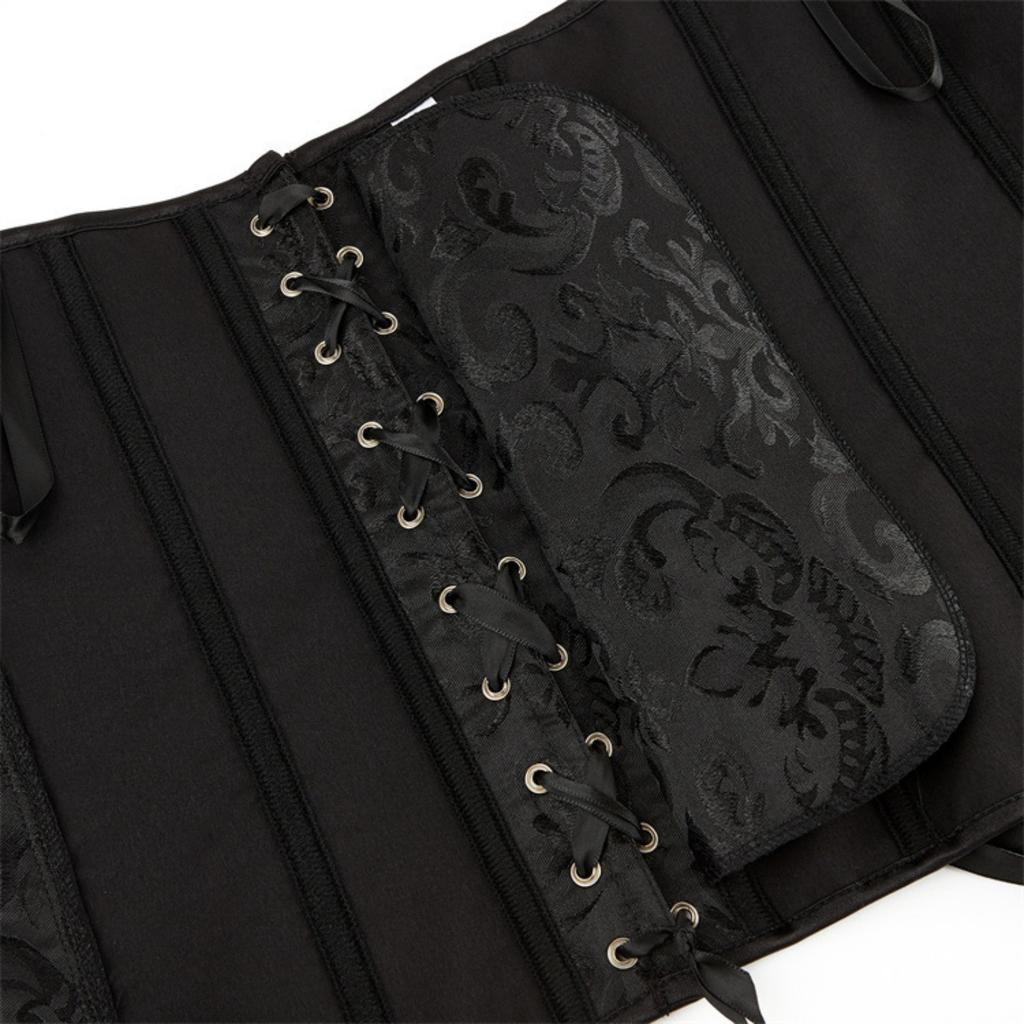 Women's  Sexy LaceBack Zip Corset Top Bustier G-string Body Shapewear