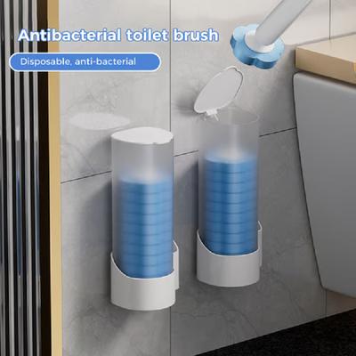 Einweg-Toilettenreinigungssystem Mit Langem Griff Badezimmer-Reinigungsschwammbürste Mit Austauschbarem Bürstenkopf Toiletten-Zubehör