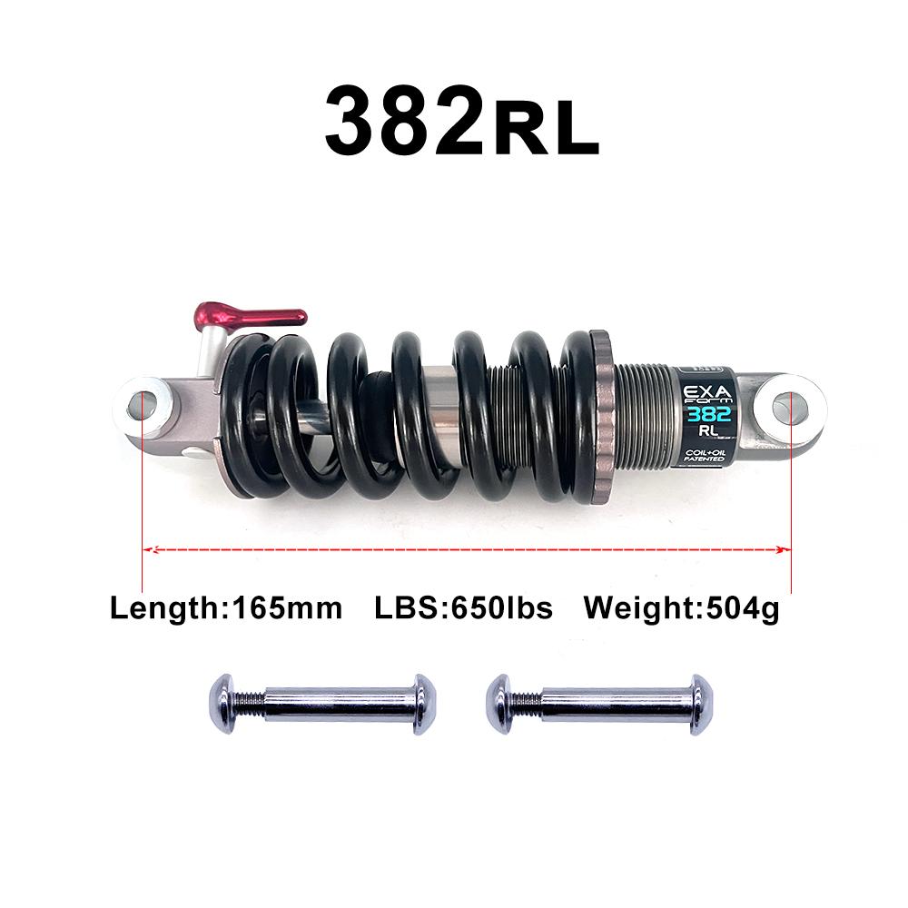 

KS EXA Form 382RL Rear Shock Adjustable Suspension Spring Lockout Dual Control Rebound for MTB Bike Electric Scooter 382RL-165-650LBS