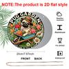2D Flat 1pc, Pug Garden 8x8 In Round Aluminum Metal Sign - Vintage-Inspired, High-Definition 2D Print, Ideal for Outdoor, Patio, Gardening, Office