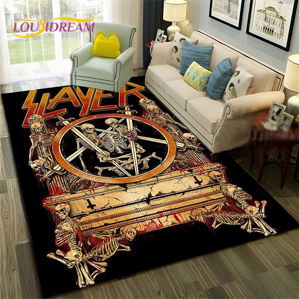 Heavy Metal Band Slayer Rock Carpet Rug for Home Living Room Bedroom Sofa Doormat Decor,kids Play Area Rug Non-slip Floor Mat