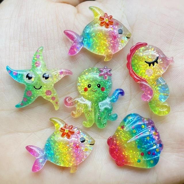 Nové 10/20 ks Cute Resin Mini Shining Ocean Series Plochá záda Kabošony Scrapbooking DIY Šperky Řemeslné dekorace Příslušenství F72