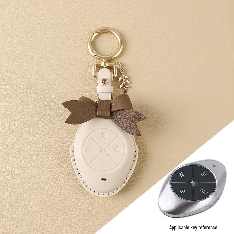 Women's Genuine Leather Bow Key Case for Xiaopeng P7 G9/G3i/P5 2022
