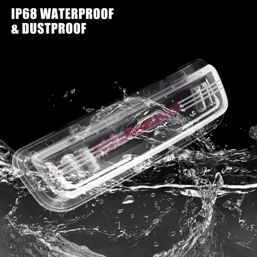 Led Motorcycle Brake Tail Light Amber Red Light Waterproof Universal Clear Lens