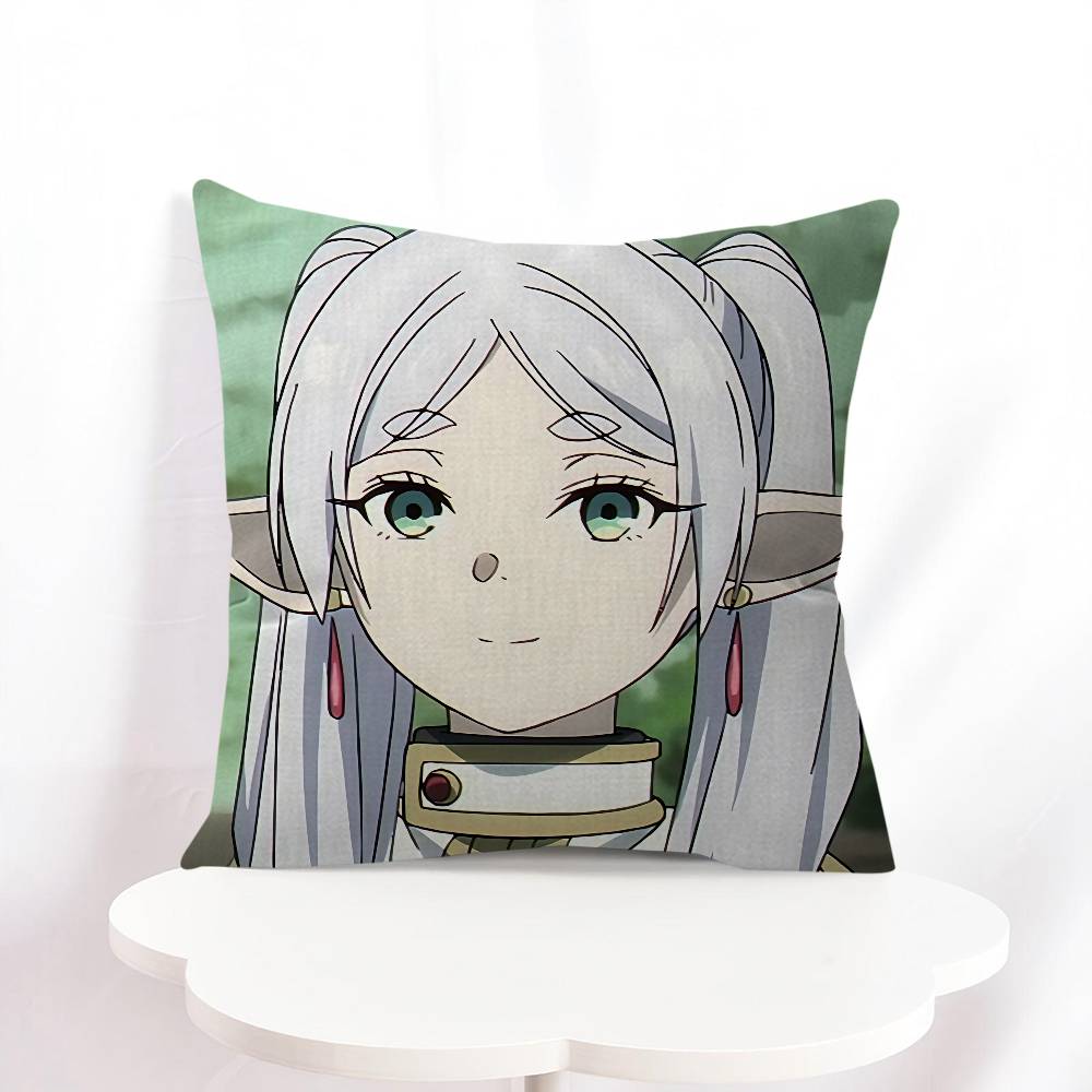

F-Frieren Cartoon Cushion Cover Pillow Cover Decor Pillowcase Printed Cushion Case For Couch 16x16Inch
