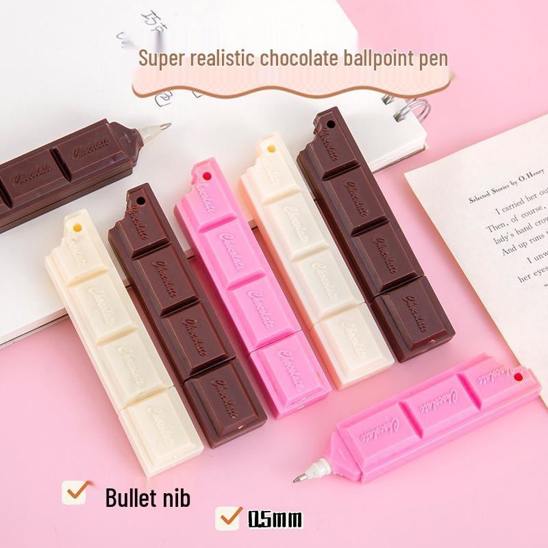 Creative Cartoon Chocolate Ballpoint Pen Pendant for Students