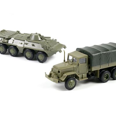 1:72 M35 Armored Car Model Toy Car Soviet BTR 80 Wheeled Rubberless Assembly Model Military Toy Truck