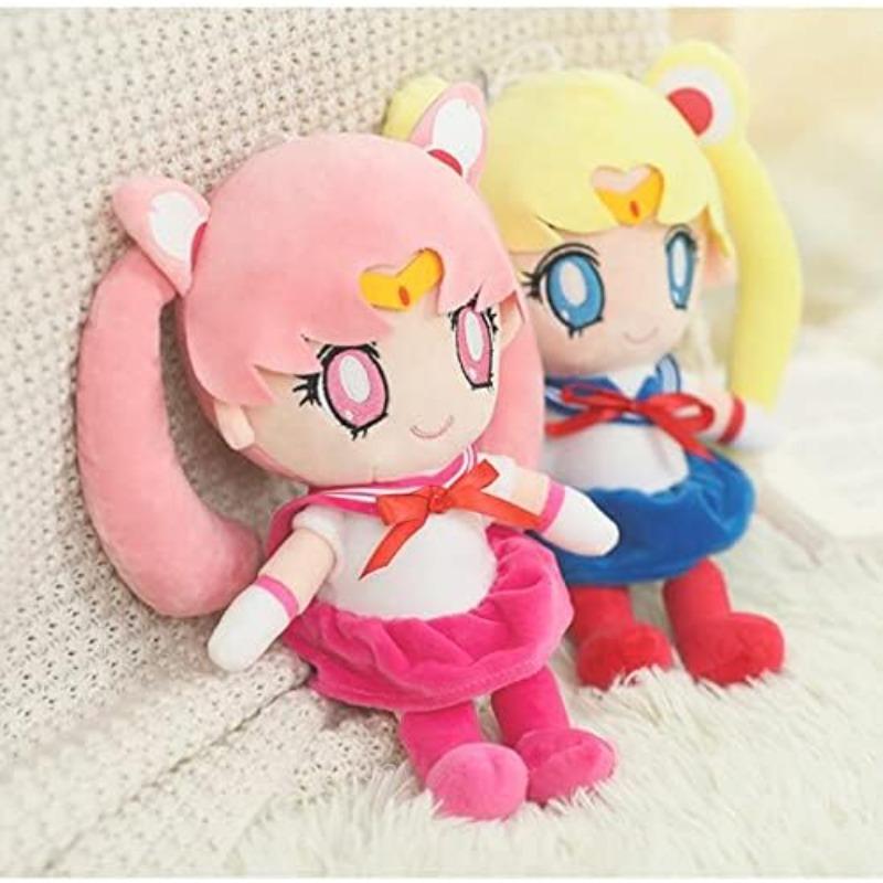 Tsukino Usagi Anime Plüschpuppe Figuren Spielzeug Gefüllte Sammlung Kissen Weich Niedlich Cartoon Sitzposition Dekoration Kinder Geschenke Halloween Cosplay Requisiten