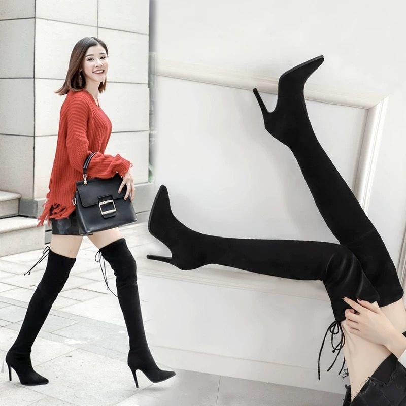 

Above Over The Knee Ladies High Shaft Shoes Elegant Heeled Thigh Fur Pointed Toe Heels Women s Long Boots Trend 2024 Fashion New 35