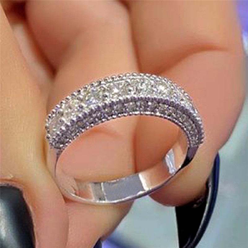 Copper Plate Inlaid Zircon Unisex Couple Ring