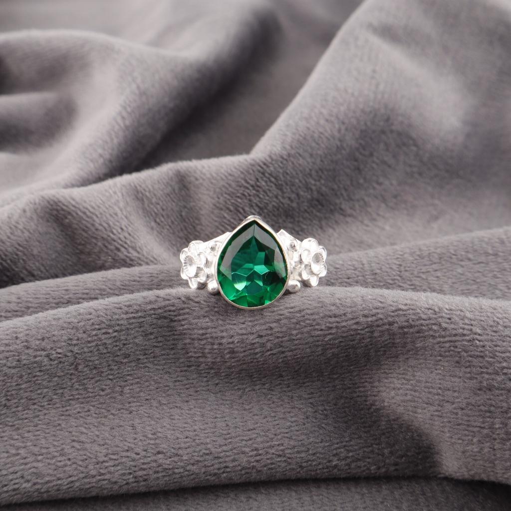 Chromdiopsid Edelstein 925 Sterlingsilber Schmuck Handgefertigter Modischer Ring RR-59-5