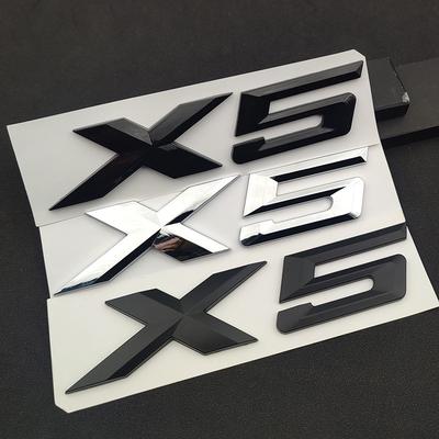 3d ABS Självhäftande Matt Svart Krom Bokstav För Bil Bagageutrymme BMW X5  X5 Bokstäver Klistermärken Emblem Märke E70 E53 F15 G05 Tillbehör