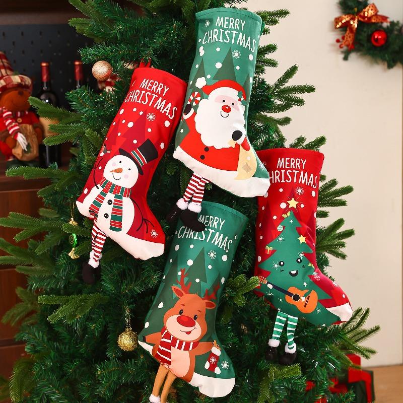 Christmas decorations household fireplace atmosphere pendant cartoon socks gift bag children's candy pendant