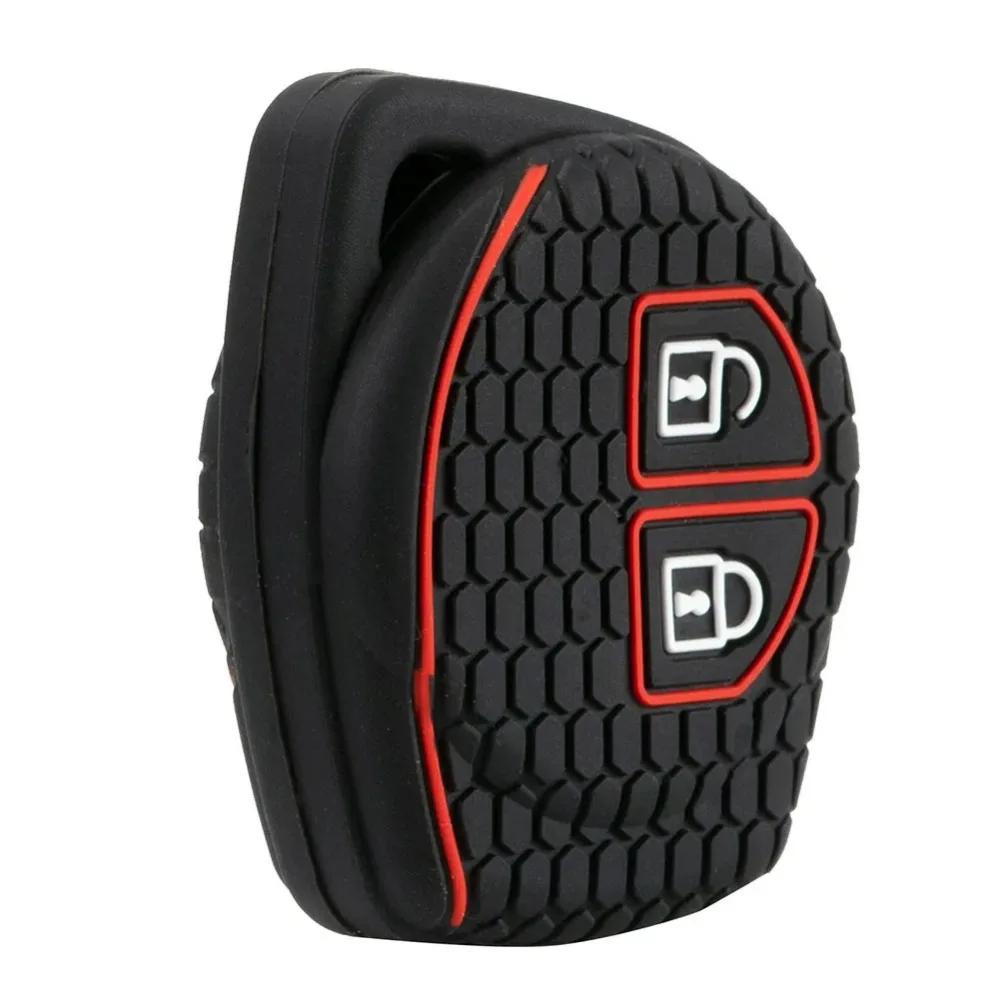 2-knapps silikon bilnøkkeldeksel til Suzuki Swift Ignis Vitara Liana Ciaz Baleno bilnøkkeldekseldeksel skalldekor