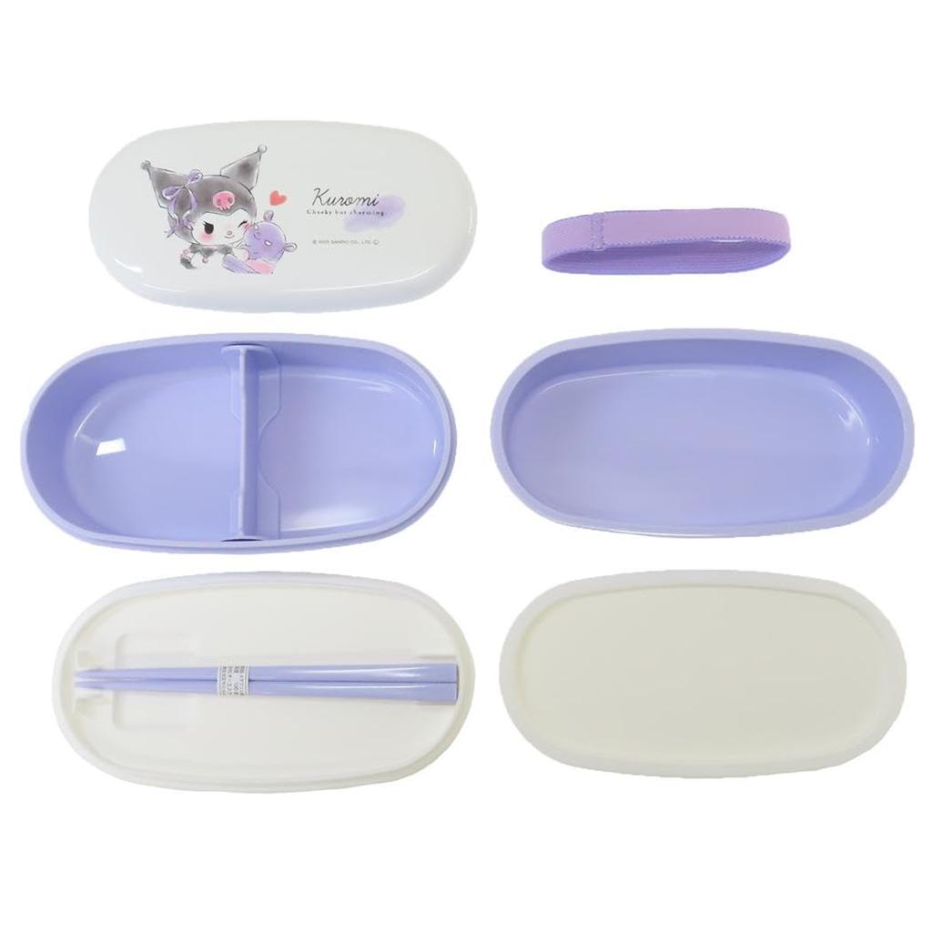 Kamio Japan Kuromi Oval Microwaveable Lunch Bento 053020 Two-Tier Box, Box,