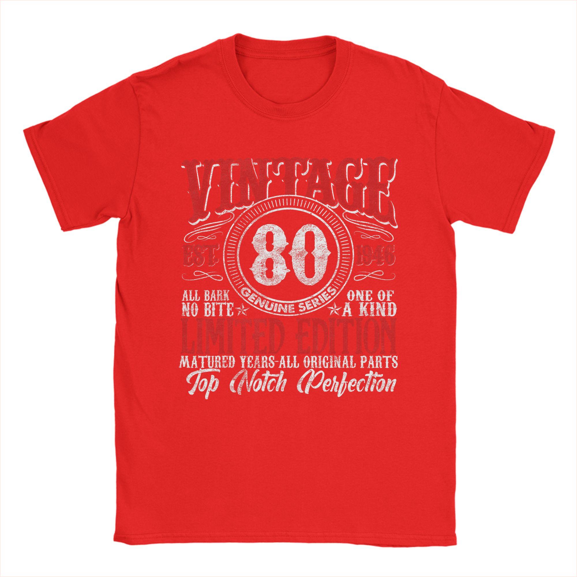 Streetwear TShirt 80 Year Old Gifts Vintage 1946 Limited Edition 80th Birthday Cotton T Shirts for Adult Summer S