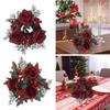 Christmas Candle Ring Wreath Party Artificial Rose Flower Candlestick Holder