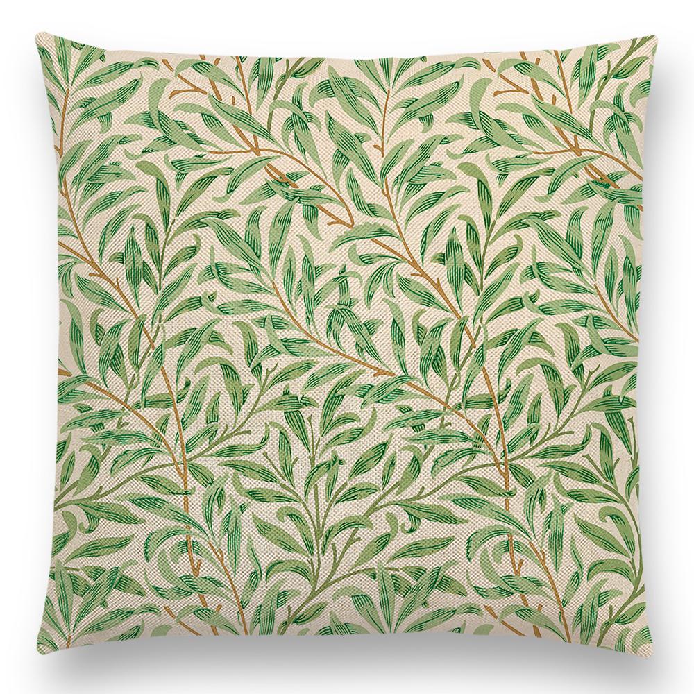 William Morris Thief Roter Kissenbezug, Leinen, Luxus-Überwurfkissen, Heimdekoration für Sofa, Wohnzimmer, Kissenbezug, 40 cm/45 cm/50 cm/60 cm