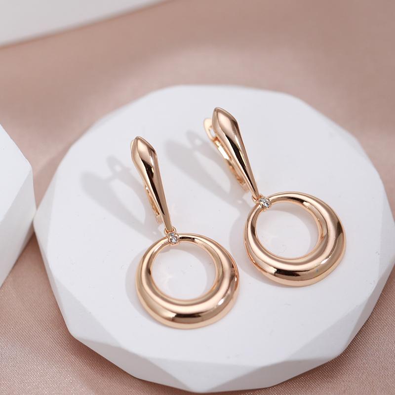 Kruhové náušnice Kinel Rose Gold Color pro ženy Vintage jemné šperky