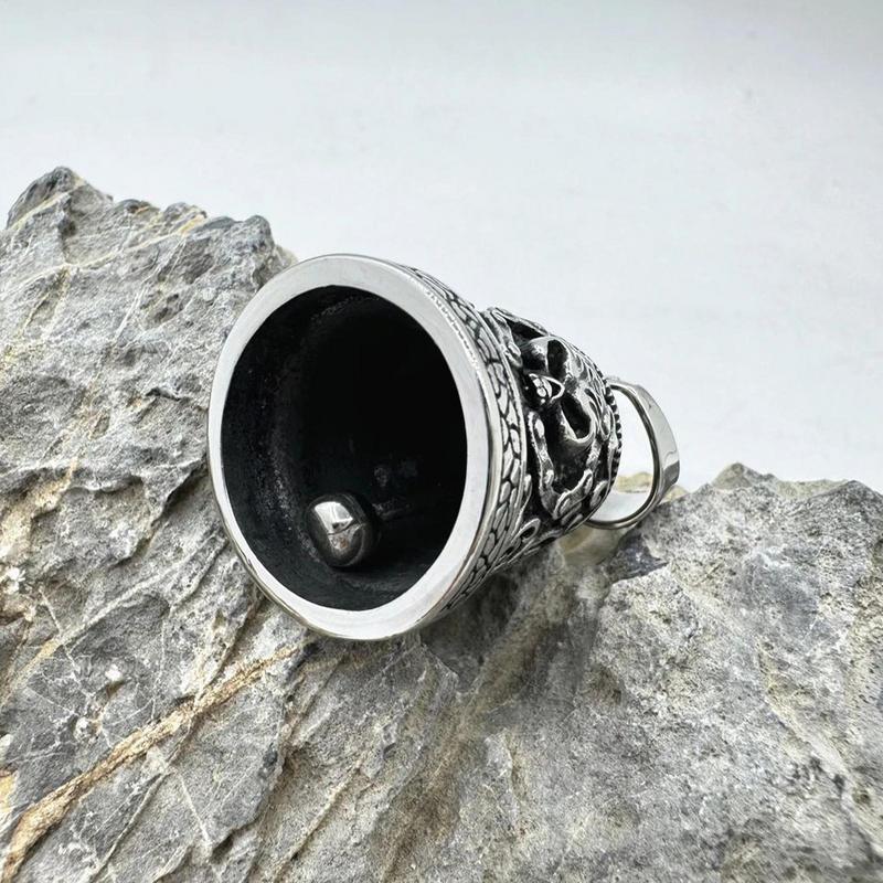 Biker Bells for Motorcycles Metal Motorcycle Skull Charm Weatherproof Motorbike Accessories Handmade Rider Key Chain Ornament